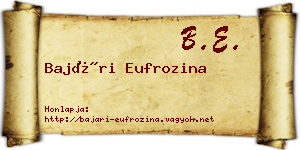 Bajári Eufrozina névjegykártya